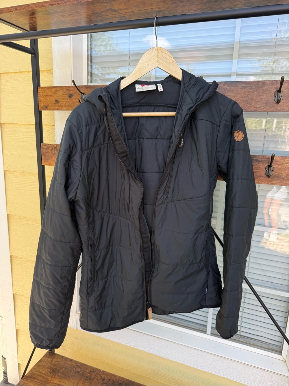 Fjallraven Women's Black Quilted Hooded Puffer Jacket